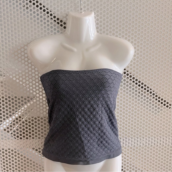 Free People Intimately Honeycomb Tube Top Size Medium/Large in Grey - Picture 2 of 8